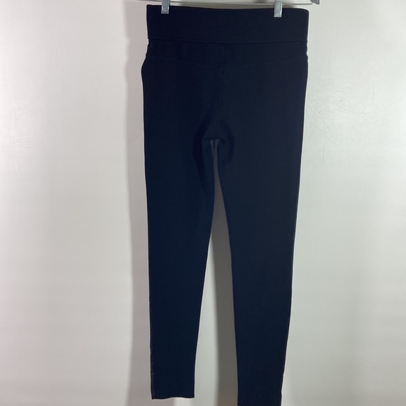 Club Monaco Black Faux Leather Front Wide Elastic Waist Band Leggings Size 4 - Picture 5 of 8